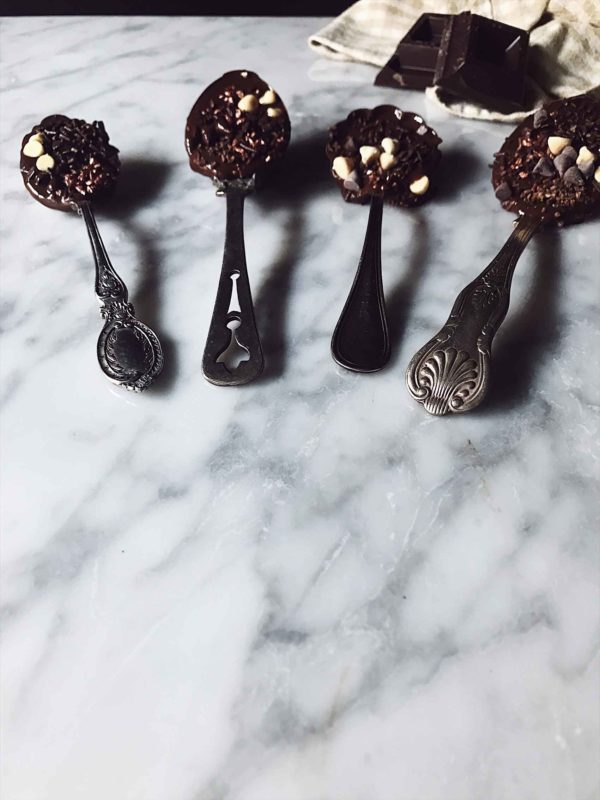 How to make chocolate covered spoons.