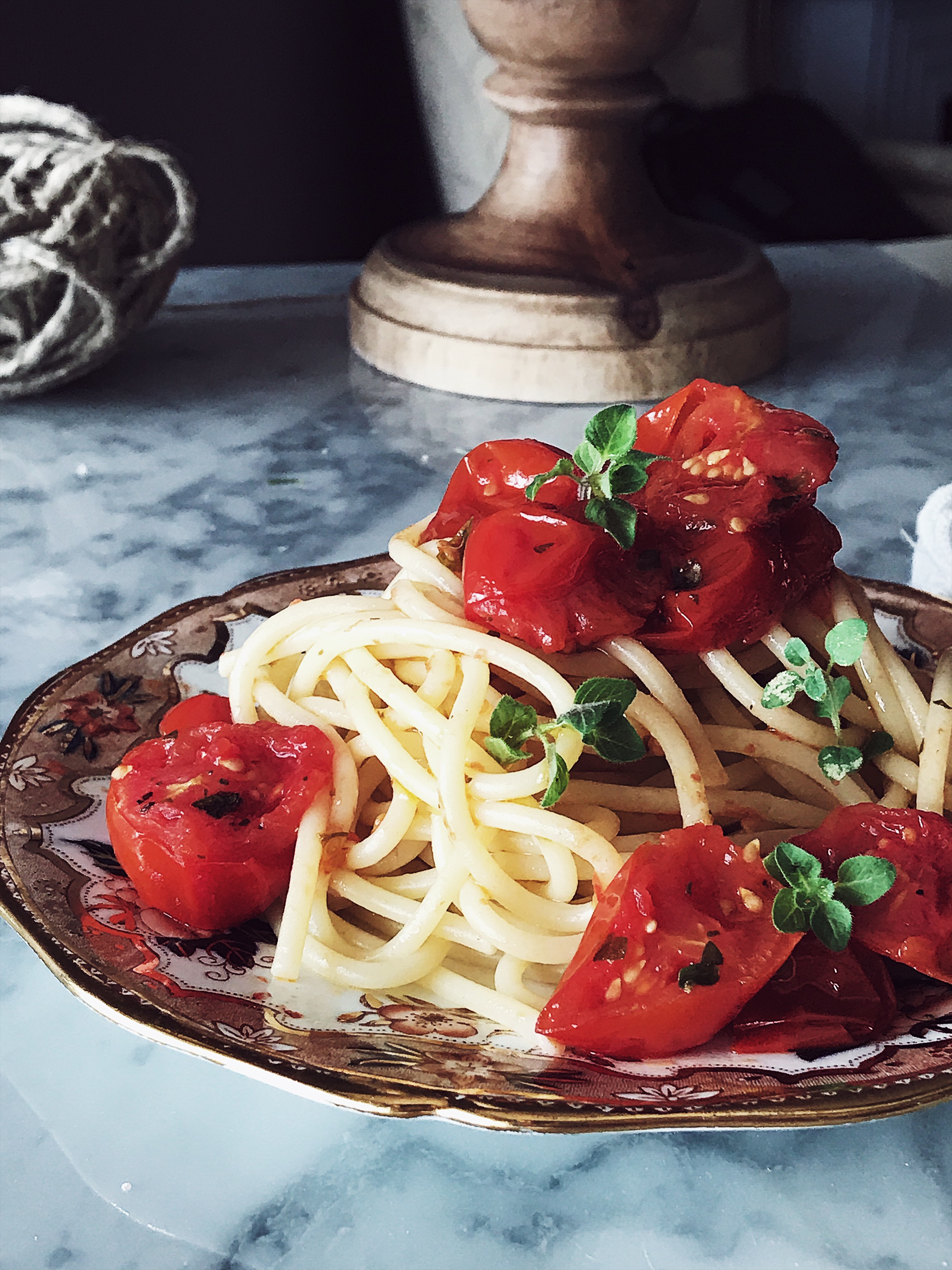 SPAGHETTI INTEGRALI CON POMODORINI AL FORNO - OPSD Il gustoso food blog